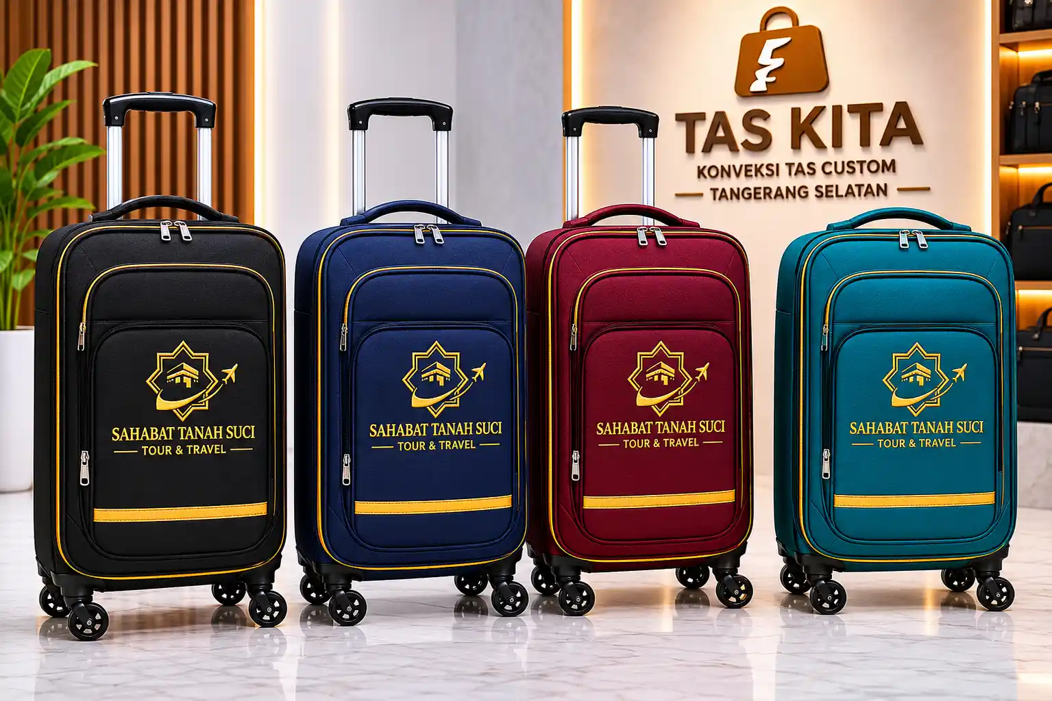variasi warna tas koper kabin umroh custom